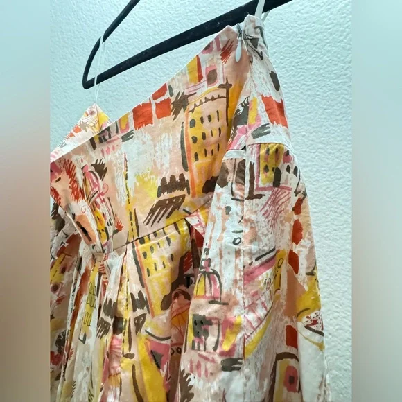 Vintage Will Smith Pink and Yellow cotton A-Line Skirt size 8 - Picture 6 of 8